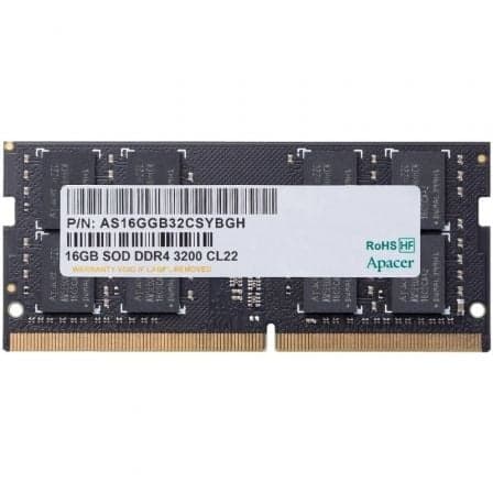 Memoria RAM Apacer AS16GGB32CSYBGH 16GB/ DDR4/ 3200MHz/ 1.2V/ CL22/ SODIMM