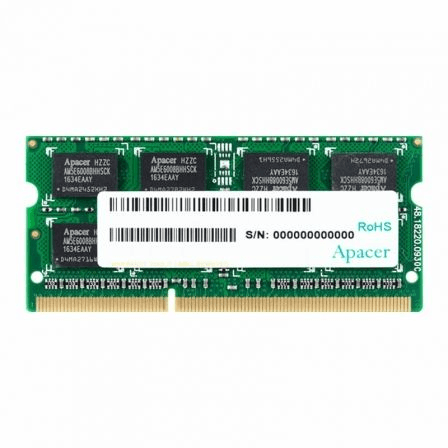 Memoria RAM Apacer DV.08G2K.KAM 8GB/ DDR3L/ 1600MHz/ 1.35V/ CL11/ SODIMM