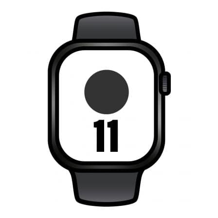 Apple Watch Series 11/ GPS/ Cellular/ 42mm/ Negro Azabache/ Correa Deportiva Negra (S/M)