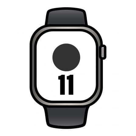 Apple Watch Series 11/ GPS/ Cellular/ 42mm/ Titanio Natural/ Correa Deportiva Negra (S/M)