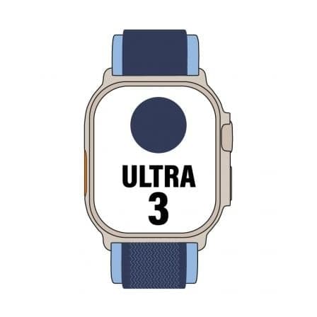 Apple Watch Ultra 3/ GPS/ Cellular/ 49mm/ Caja de Titanio Natural/ Correa Loop Trail Azul/azul brillante S/M