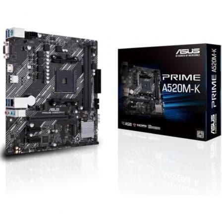 Placa Base Asus Prime A520M-K Socket AM4/ DDR4/ PCIe 3.0/ Micro ATX