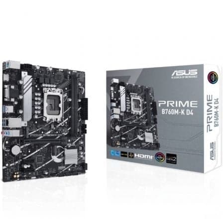 Placa Base Asus Prime B760M-K D4 Socket 1700/ DDR4/ PCIe 4.0/ Micro ATX