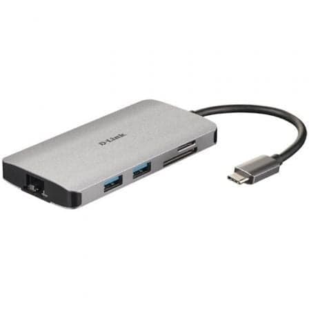 Docking USB Tipo-C D-Link DUB-M810/ 3xUSB/ 1xUSB Tipo-C/ 1xThunderbolt/ 1xHDMI 4K/ 1xRJ45/ 1xLector tarjetas/ Gris