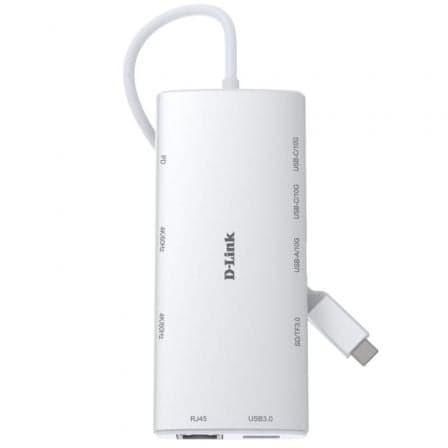 Docking USB Tipo-C D-Link DUP-A01/ 1xUSB/ 2xUSB Tipo-C/ 2xHDMI 4K/ 1xRJ45/ 1xLector de Tarjetas/ 1xUSB Tipo-C PD/ Blanco
