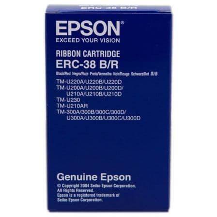 Cinta Nylon Epson ERC-38/ Negro/ Roja