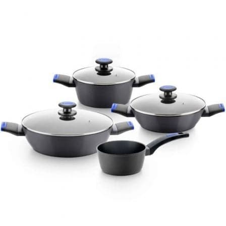 Pack Batería de Cocina Monix Martín Berasategui/ Cazo Ø16cm/ Cacerolas Ø20 - 24 - 28cm/ Aluminio Forjado/ Apta para Inducción