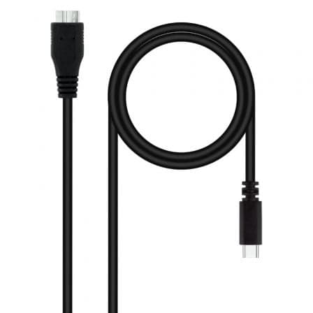 Cable USB 3.0 Tipo-C Nanocable 10.01.1201-BK/ USB Tipo-C Macho - MicroUSB Macho/ 5Gbps/ 1m/ Negro