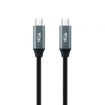 Cable USB 3.2 Tipo-C Nanocable 10.01.4301 5A 100W/ USB Tipo-C Macho - USB Tipo-C Macho/ Hasta 100W/ 20Gbps/ 1m/ Gris y Negro