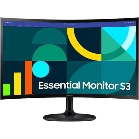 Monitor Profesional Curvo Samsung Essential Monitor S3 S36GD S24D364GAU/ 24"/ Full HD/ Negro
