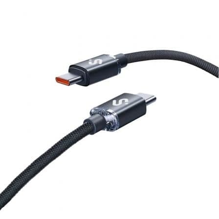 Cable USB 2.0 Tipo-C Subblim Optimus/ USB Tipo-C Macho - USB Tipo-C Macho/ Hasta 60W/ 480Mbps/ 2m/ Negro