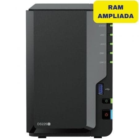 NAS Synology Diskstation DS225+/ 2 Bahías 3.5"- 2.5"/ 6GB DDR4/ Formato Torre