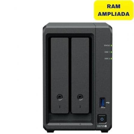 NAS Synology Diskstation DS725+/ 2 Bahías 3.5"- 2.5"/ 32GB DDR4/ Formato Torre