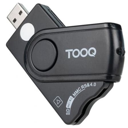 Lector de DNI, Tarjetas Inteligentes, SD y MicroSD TooQ TQR-3012B/ USB 2.0/ Negro