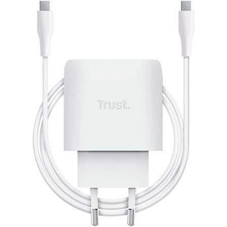 Cargador de Pared GaN Trust Maxo 45W/ 1xUSB Tipo-C/ Incluye Cable USB Tipo-C/ 45W