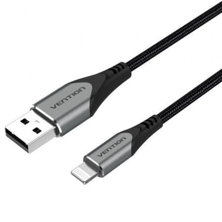 Cable USB 2.0 Lightning Vention LABHD/ USB Macho - Lightning Macho/ 50cm/ Gris