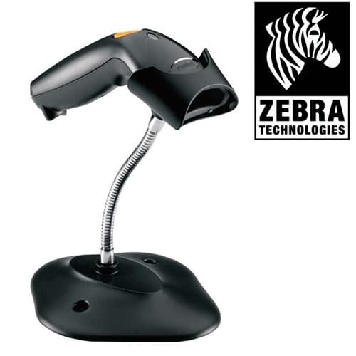 Escáner de códigos de barras Zebra (Motorola Symbol) LS1203 - Negro crepúsculo - Peana incluida - 1D - USB