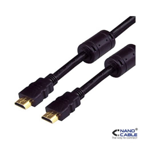 Nanocable - CABLE HDMI V1.4 de 5m CON FERRITA (ALTA VELOCIDAD / HEC) conexión A/M-A/M - Alta calidad de imagen - Baja interferencia