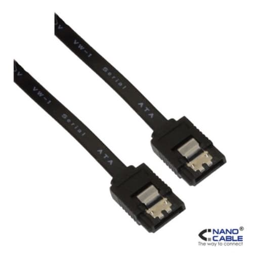 Nanocable - Cable SATA3 de 0,5m para datos - Conector con anclajes metálicos