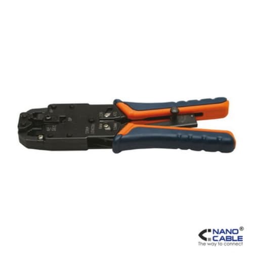Nanocable - Tenaza metálica de CARRACA para crimpar RJ10/RJ11/RJ12/RJ45