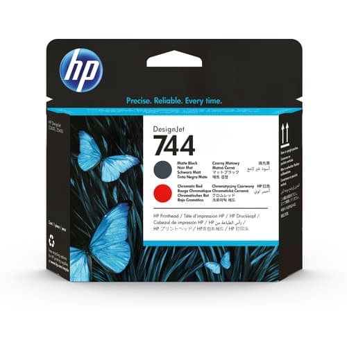 HP Cabezal 744 designjet  Negro mate y Rojo