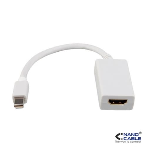 Nanocable - Adaptador Mini Displayport a HDMI MINI DP/M-HDMI/H 15cm Blanco