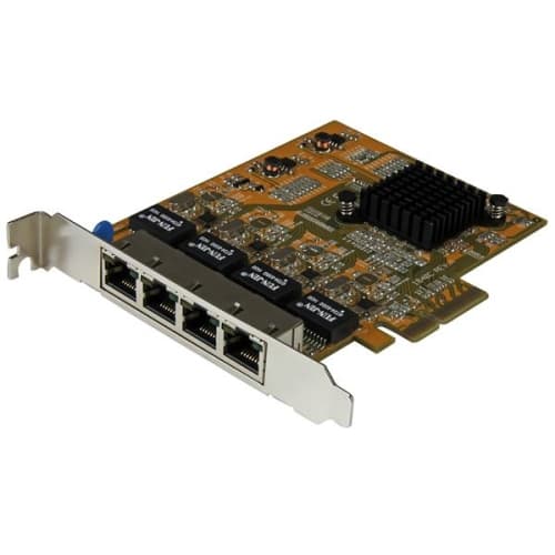 StarTech.com Tarjeta de Red PCI Express Ethernet Gigabit con 4 Puertos RJ45 - PCI Express x4 - 4 Puerto(s) - 4 - Par trenzado