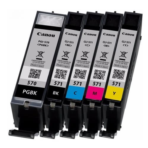 CANON PACK 5 CARTUCHOS PGI570 NEGRO Y CLI571 CYAN, MAGENTA, AMARILLO Y NEGRO PIXMA MG6850 5750