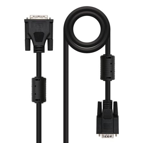 Nanocable - Cable DVI a SVGA, DVI 18+5/M-HDB15/M, negro, 5.0m