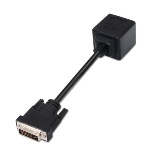 Nanocable - Cable bifurcador DVI a VGA, 24+5/M-2xHDB15/H, negro, 20 cm