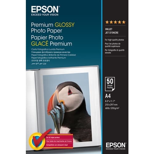 Epson Papel A4 Premium Glossy Photo 255gr. 50 Hojas