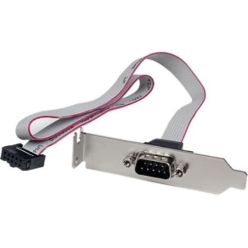 StarTech.com Adaptador de 0.4m Header Cabezal Bracket Serie Serial DB9 RS232 a IDC 10 Pines Placa Base Perfil Bajo - 1 x DB-9 Macho En Serie - 1 x IDC Hembra - Gris