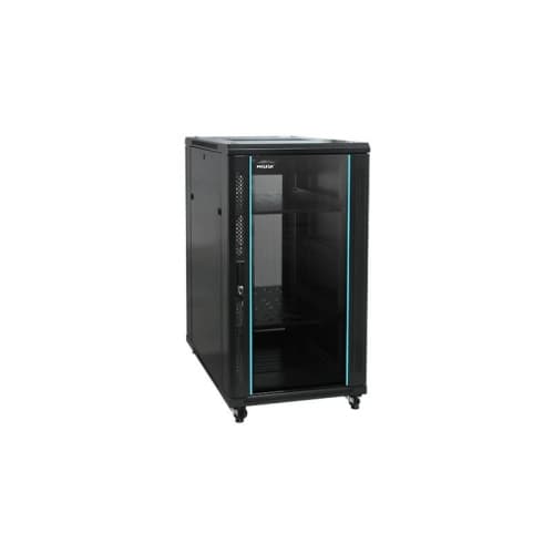 Armario rack suelo 19" PHASAK-PRO 37U 600x1000 negro, 2 bandejas fijas+Ventilación X4-12" + Regleta X6 (INCLUYE MONTAJE Y PORTES)