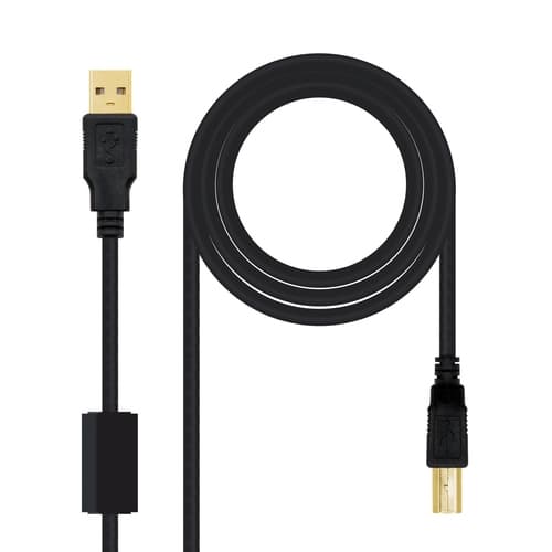 CABLE USB 2.0 IMPRESORA HQ CON FERRITA, TIPO A/M-B/M, NEGRO, 3.0 M