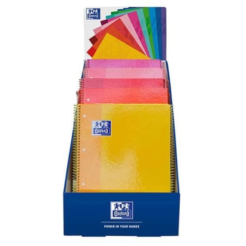 OXFORD CUADERNO EUROPEANBOOK 1 MICROPERFORADO 80 HOJAS 5X5 TAPAS EXTRADURAS CLASSIC A4+ COLORES CÁLIDOS EXPOSITOR -25U-