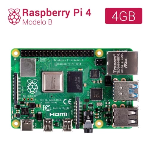 Raspberry Pi 4 modelo B - Broadcom BCM2711 Quad core Cortex-A72 - 4GB - Wifi - Bluetooth - Gigabit Ethernet - 2 x USB 3.0 - 2 x USB 2.0 - GPIO 40-pin - 2 x micro HDMI - DSI - CSI - MicroSD - PoE