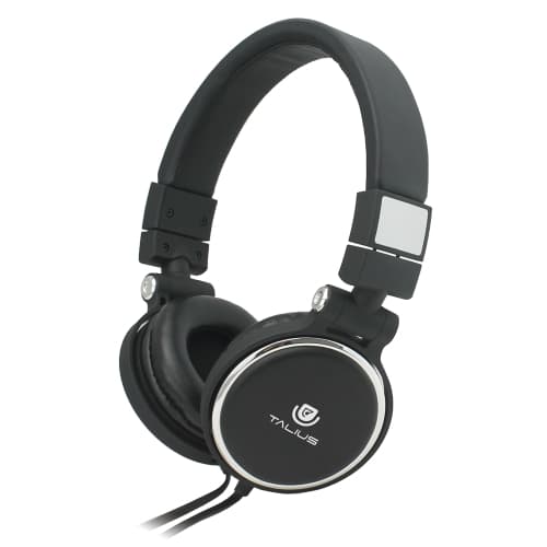 Talius - Auriculares HPH-5001 - Formato diadema - Plegables - Micrófono - Control de volumen - Cables planos - Doble jack - Negro