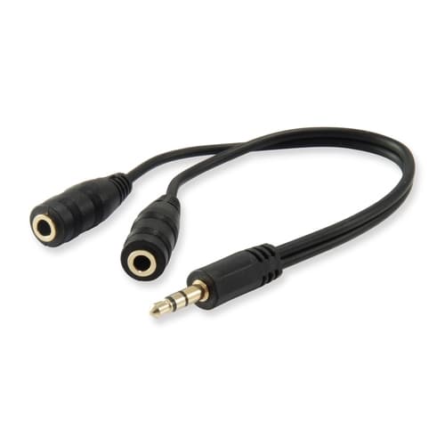 Equip - Cable Audio Mini Jack - 3,5mm Macho a 2 Jack 3,5mm Hembra