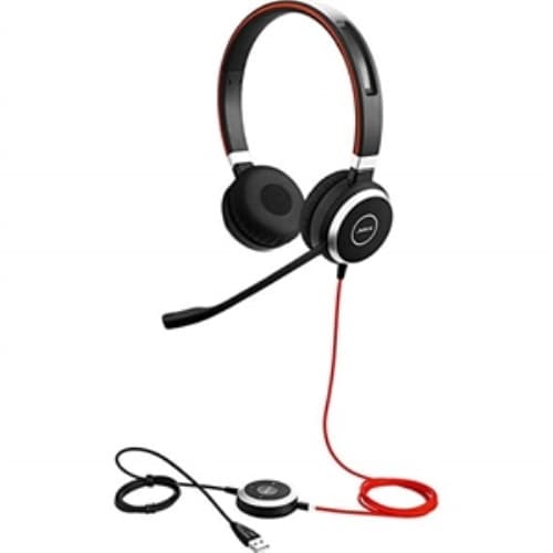 Jabra - Auriculares EVOLVE 40 - Cableado - Diadema - Estéreo - Supra-aural - Cancelación de ruido - Micrófono - USB, Mini-Jack - Versión Duo