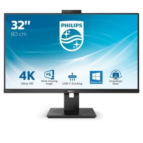 Monitor Profesional Philips 329P1H 31.5/ 4K/ Webcam/ Multimedia/ Negro