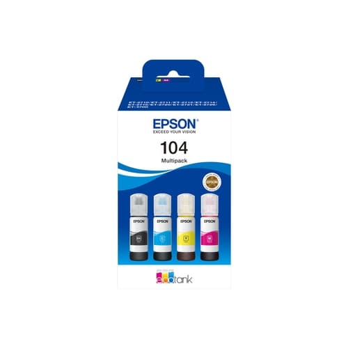 EPSON ECOTANK 104  MULTIPACK  BK/C/M/ Y - BOTELLAS - ET-2710, 2711, 2726 - N104