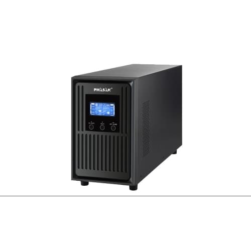 Phasak - SAI Conqueror Pro - Online - 2KVA/1800W - Formato Torre - 3 Schuko - LCD - RS232-USB - Baterias 4x9Ah