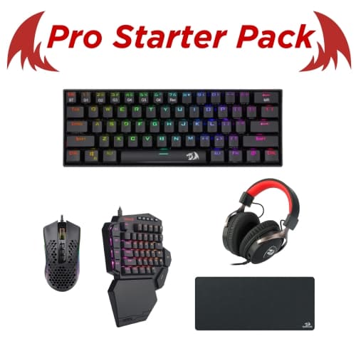 Redragon Pro Pack - Teclado Draconic + Ratón Storm + Keypad Diti + Auriculares Icon + Alfombrilla Flick XL
