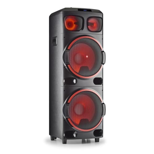 NGS - Altavoz DJ Premium Speaker Wild Dub 3 - 1200W - Doble Subwoofer 15" - Bluetooth y TWS - USB/MicroSD/AuxIn