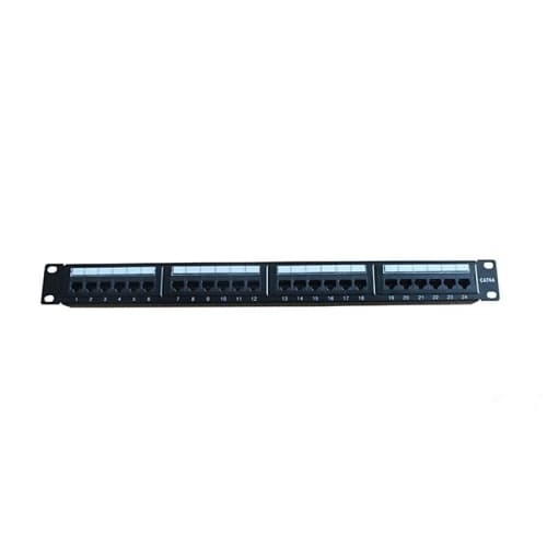 Phasak - Panel de parcheo UTP 19" Cat. 6A dual 24 puertos 1U negro
