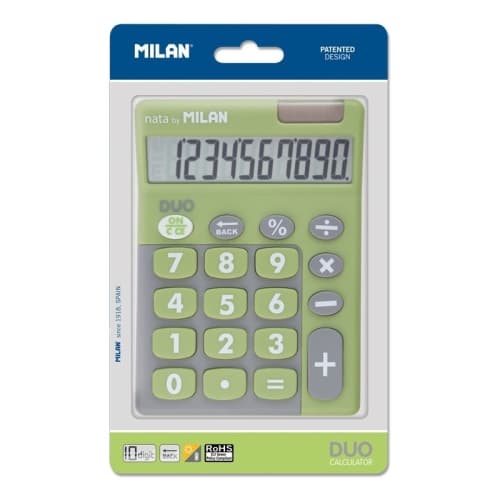 MILAN CALCULADORA DUO 10 DIGITOS DUAL BLISTER VERDE
