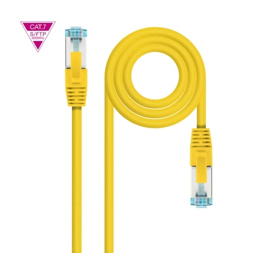 Cable de Red Latiguillo Cat.7 600MHZ LSZH SFTP PIMF AWG26, Amarillo, 2 m
