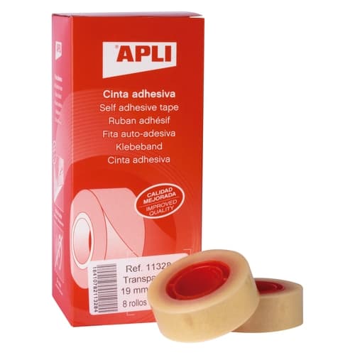 APLI CINTA ADHESIVA TRANSPARENTE 33MX19MM PACK -8U-