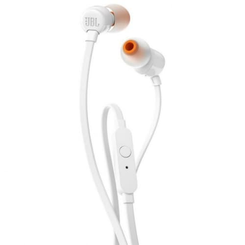 JBL Tune 110 Auriculares con Microfono - Manos Libres - Control en Cable - Cable Plano de 1.11m - Color Blanco