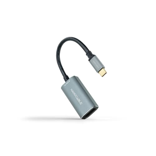 CONVERSOR USB-C A DP 8K ALUMINIO GRIS 15 CM